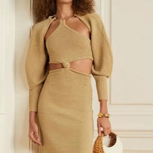 cult gaia Dresses & Skirts - Cult Gaia Salima Knit Dress in Sand